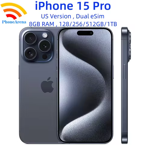 Unlocked iPhone 15 Pro 128/256/512GB 1TB ROM Dual eSIM 8GB RAM 6.1" Original Super Retina OLED Face