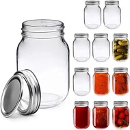 New Square Round Mason Jar Mason Bottle Mason Cup Standard Mouth Transparent Honey Jar Sealed Bottle
