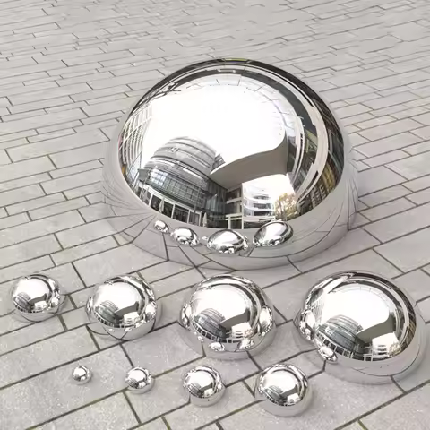 Diameter 51mm-200mm Stainless Steel Hollow Hemispherical Polished Mirror Ball Elevator Decorative He