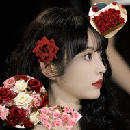 KMR03. 1 Hawaiian Mori hair clip with multi-petal roses and cute beach flowers