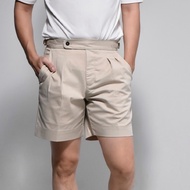 era-won กางเกงขาสั้น รุ่น Double belts Classic Shorts (V2) สี Beige seven