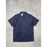 F.ILLUMINATE stripe open collar shirt