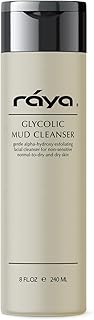 Raya Glycolic Mud Facial Cleanser with AHA 8 oz (G-103) | Exfoliating pH Balanced Facial Cleansing F