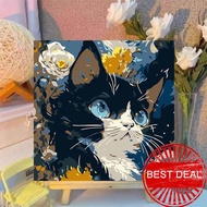 20*20 Cm Art Painting Diy Paint By Number For Adults Children Cute Cat Oil Painting Handpainted Y0c3