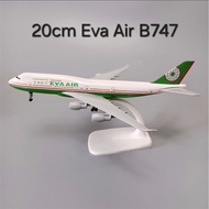 20cm EVA AIR B747 Diecast Metal Airplane Display Toy Decoration Collection Children's Gift