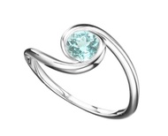 極簡主義帕拉伊巴碧璽戒指 14K白金求婚戒指 優雅十月誕生石戒指