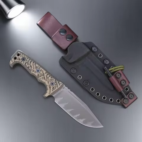 Miller Brothers - m8 Golden Thread Pattern G10 Tactical Straight Knife, jungle obstacle Clearance kn