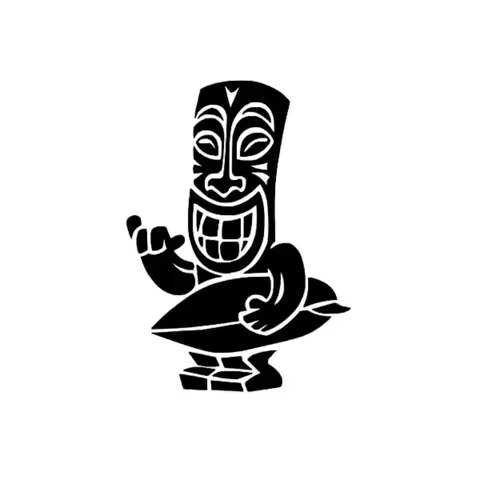 Aloha Tiki Surf Funny Cars Accessories Stickers Decor PVC Fun Character Waterproof Surf Hawaii ,for 