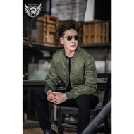 Jacket Bomber basic slimfit made of luxurious high-quality silk polyester fabric - ARES SHOP