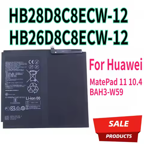 HB28D8C8ECW-12 HB26D8C8ECW-12 Battery For Huawei MatePad 11 10.4 BAH3-W59 W09 AL00 DBY--AL00 Batteri