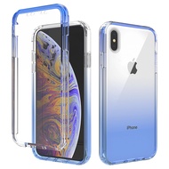 iPhone XS Max Case RUILEAN Transparent 2-in-1 Gradient Shockproof Case for iPhone XS Max