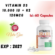 Bronson Vitamin K2 D3 | D3 10000IU K2 120mcg Bone Heart Immunity 10,000iu K2 60 Capsules