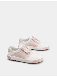 Roger Vivier Viv' Golf鑽扣皮革運動鞋 (粉配白色) Very Vivier Strass Buckle Sneakers in Leather (Pink x White)