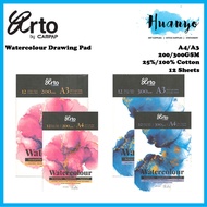 Campap Arto Water Colour Paper Drawing Pad A4/A3 200/300gsm 12'sheet Cotton Cold Pressed (CR 37843/37842/37840/37849)