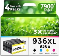 936 936XL Ink Cartridges Replacement for HP 936e 936 XL Ink Cartridge Combo Pack Compatible with Off