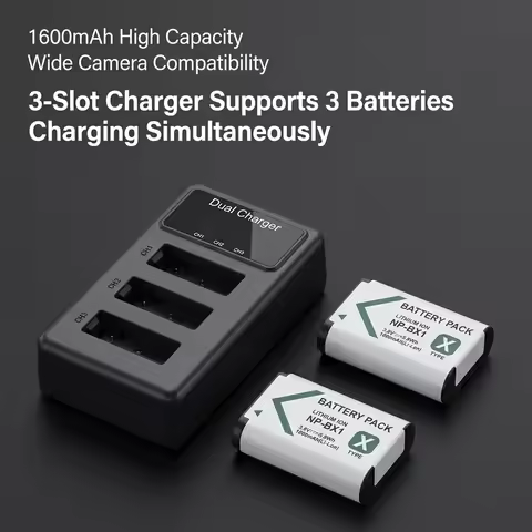 PURFIELD NP-BX1 Battery USB Power Adapter Replacement Camera Battery for Sony ZV-1 RX100 M7 M6 M5 RX