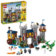 LEGO Creator 3 in 1 Medieval Castle Toy, Transforms from Castle to Tower to Marketplace, Includes Sk