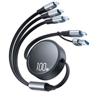 CAFELE 100W Multi Charging Cable, 6-in-1 Retractable USB C/A Cable, 5A Fast Charger Cord for Multipl