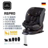 ABC Design - 德國 ASPRO 0-12 歲汽車安全座椅連 Iso-Fix , 灰/黑色