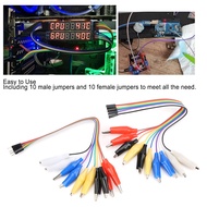 Crocodile Clip To Jump Wire 20pin Male/Female Clip To Female Jumper Wire for Breadboard Experiment f