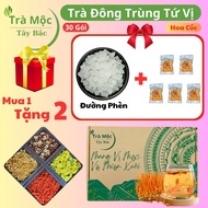 Trà tứ vị hoa cúc đông trùng 4 vị thảo mộc (Tặng Kèm Quà) đẹp da chống lão hoá dễ ngủ Dưỡng Nhan - T