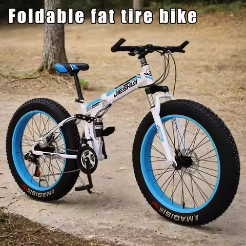 26 inch folding large thick wheel snow bike 30 speed Mountain Bike double disc fat tire bicycle doub