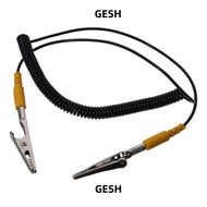 GESH Anti-Static ESD Grounding Cable, 2mm 180cm / 71" Coiled Cord, Polyurethane PU,Metal Male-to-Fem