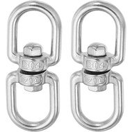 MECCANIXITY Heavy Duty M5 Double Swivel Eye Hook, 304 Stainless Steel Ended Eye to Eye Chain Swivel 