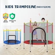 (HOT SALES) 55 Inch Kids Trampoline Jumper Indoor Outdoor Children Bouncer Jumping Bed Trampolin kan