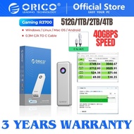ORICO 40Gbps Portable SSD USB4.0,Thunderbolt 4, Type C Up to 3700MB/s with RGB For Game Players, 512