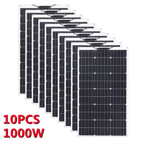1000W Solar Panel Flexible Monocrystalline Solar Cell 1~10PCS 100 Watt PV Module 12V 24V Photovoltai