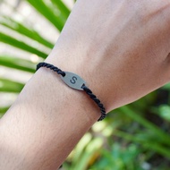 Gelang Inisial Huruf Manik Platinum Oval Gelang Couple