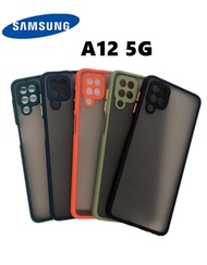 Camera Protection Phone Case Samsung A12 5G Casing Matte Translucent Shockproof Back Cover