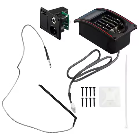AZZ-LC-5 5 Bands Guitar Pickup EQ Equalizer Acoustic Guitar Preamp EQ Equalizer Tuner Piezo Ceramic 