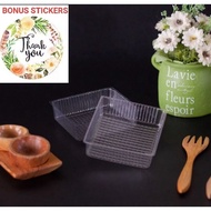 Mika tray cake base cut layer 9x10x3cm contents 100pcs per pack tray container tray plastic square b