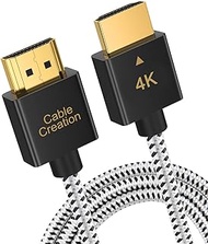 CableCreation Ultra Thin HDMI Cable 1M, 4K HDMI Cable Male to Male, High-Speed Slim Low Profile Cable for 3D, 4K@60Hz, ARC - Nylon Braided (Black)