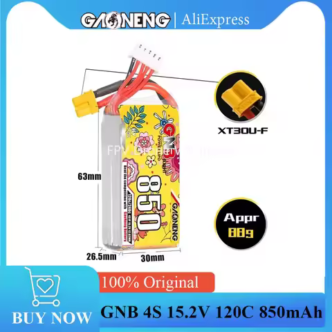 GAONENG GNB 4S 15.2V 850mAh 120C XT30 LiPo Battery