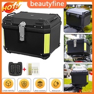 TOP BOX BELAKANG MOTOR TANKER 45LALUMINIUM STAINLESS STEEL LOCK ABS BLACK + BACKREST CUSHION 摩托车顶盒