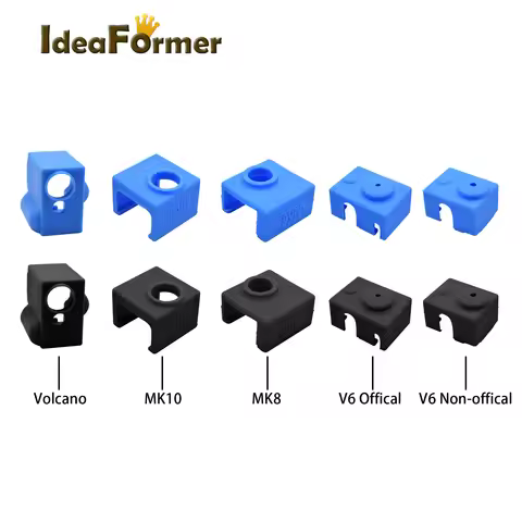 3D Printer V6/MK7 MK8 MK9 / MK10/Volnaco Silicone Socks Block Heater Silicone Insulation Cover for 3