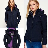 🌷Superdry極度乾燥女裝海軍藍併紫色衝鋒外套全天候超保暖連帽防水外套風衣大褸Pop Zip Hooded Arctic Sd Windcheater Jacket All weather fle
