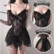 大码情趣内衣性感微透制服公主风睡衣纯欲女网纱吊带小胸激情诱惑