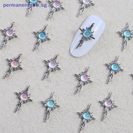 [pesg] 5pcs 3D Alloy Nail Ch Decorations Cross Star Accessories Glitter Rhinestone Nail Parts Nail Art Materials Supplies [sg]