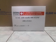 กระบอกฉีดยาอินซูลิน ติดเข็ม 30G x ยาว 5/16"(8mm) 100 ชิ้น/กล่อง