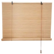 Customizable Bamboo Curtain Door Curtain Roller Shutter Sunshade Living Room Balcony Partition Tea House Guesthouse Decoration Hook Lifting Chinese Style