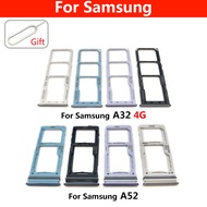 Original New Sim SD Card Tray For Samsung Galaxy A32 A52 A72 Phone SIM Chip Holder Slot Adapter Draw