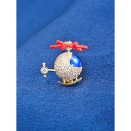 Fashion Cute Helicopter Brooch Female High-End Exquisite Corsage Pin Accessories Blazer Clothes Acce