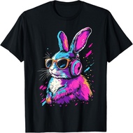 Bunny Animal Graphic Music Headphone Art Bunny T-Shirt