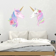 Stiker Desain Unicorn Besar Untuk Kamar Tidur Anak Perempuan