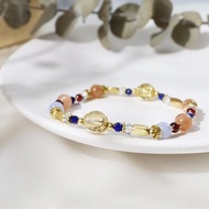 納沃廣場的邂逅 | A73黃水晶日光石藍紋瑪瑙水晶手鍊