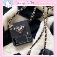 Samsung Z Flip 4 - ZFlip3 - Z Flip3 - Flip3 5G luxury Pr4da scratch-resistant case with leather cros